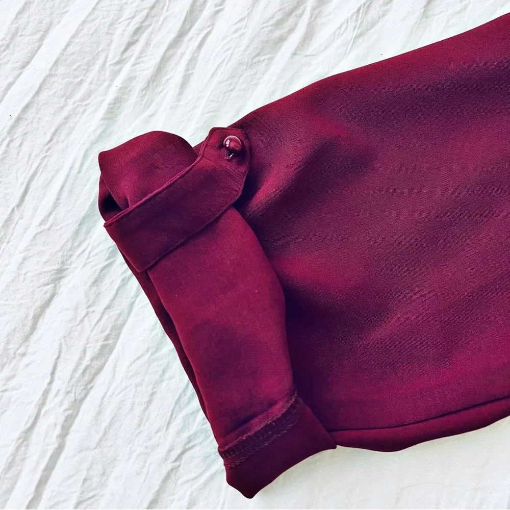 ♥️SHEIN PEPLUM~NWOT~SHEIN Curve 1X~Burgundy♥️ - Picture 4 of 5